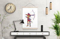 Archery Girl Watercolor Print Archery Female Woman Mom Bow and Arrow Girls Bowhunting Wall Art Fearless Girl Warrior Woman Wall Hanging-1757