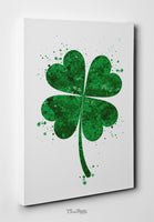 Four Leaf Clover Watercolor Print Wall Art Office Decor Saint Patricks Day Irish Symbol Housewarming Gift Home Decor Shamrock Wall Decor-443