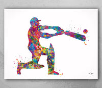 Cricket Player Man Watercolor Print Male Cricket Cricket Art Wall Art Decor Boys Cricket Player Home Decor Boys Sport Man Cave Wall Art-1892