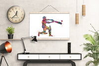 Cricket Player Man Watercolor Print Male Cricket Cricket Art Wall Art Decor Boys Cricket Player Home Decor Boys Sport Man Cave Wall Art-1892