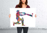 Cricket Player Man Watercolor Print Male Cricket Cricket Art Wall Art Decor Boys Cricket Player Home Decor Boys Sport Man Cave Wall Art-1892