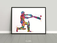 Cricket Player Man Watercolor Print Male Cricket Cricket Art Wall Art Decor Boys Cricket Player Home Decor Boys Sport Man Cave Wall Art-1892