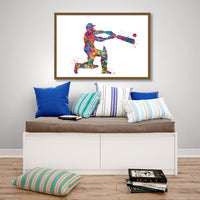 Cricket Player Man Watercolor Print Male Cricket Cricket Art Wall Art Decor Boys Cricket Player Home Decor Boys Sport Man Cave Wall Art-1892