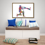 Cricket Player Man Watercolor Print Male Cricket Cricket Art Wall Art Decor Boys Cricket Player Home Decor Boys Sport Man Cave Wall Art-1892