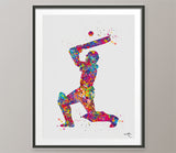 Cricket Player Man Watercolor Print Male Cricket Gift Cricket Art Wall Art Wall Decor Boys Cricket Player Home Decor Boys Sport Wall Art-403