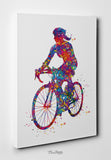 Cyclist Girl Watercolor Print Dirt Bike Woman Mountain Biking Female Biker Stunt Racing Road Bicycling Road Bike MTB Cycling Wall Art-404