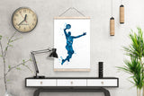 Basketball Player Man Watercolor Print Jumpman Basketball Sport Wall Art NBA Poster Wall Decor Sports Basketball Poster Wall Hanging-1826