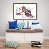 DJ Watercolor Print Headphone Music Art Wall Art Poster Room Decor Gift DJ Gift Teen Room Bedroom Party Musical Decor Art Music Studio-1817