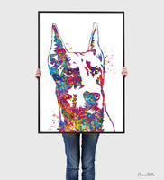 Doberman Portrait Watercolor Print Doberman Print Poster Gift Pet Dog Love Puppy Friend Animal Dog Doberman Poster Pet Decor Dog Art-1875