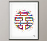 Double Happiness Watercolor Print Love Quote Print Wedding Gift Wall Art Chinese Valentine Calligraphy Wall Art Home Decor Wall Hanging-654