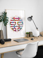 Double Happiness Watercolor Print Love Quote Print Wedding Gift Wall Art Chinese Valentine Calligraphy Wall Art Home Decor Wall Hanging-654