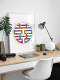 Double Happiness Watercolor Print Love Quote Print Wedding Gift Wall Art Chinese Valentine Calligraphy Wall Art Home Decor Wall Hanging-654
