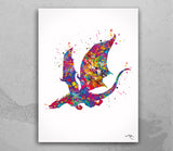 Dragon Watercolor Print Wall Art Poster Kids Bedroom Decor Dragon Prints Wall Hanging Nursery Decor For Boys Teen Wall Decor Dragon Art-1712