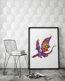 Dragon Watercolor Print Wall Art Poster Kids Bedroom Decor Dragon Prints Wall Hanging Nursery Decor For Boys Teen Wall Decor Dragon Art-1712