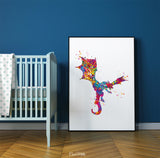 Dragon Watercolor Print Wall Art Poster Kids Room Art Home Decor Wall Hanging Nursery Decor For Boys Teen Bedroom Wall Decor Dragon Art-805