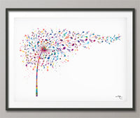 Dandelion Flower Music Notes Watercolor Print Treble Clef Art Print Art Print Musician Gift Wall Decor Wall Art Housewarming Music Room-88