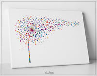 Dandelion Flower Music Notes Watercolor Print Treble Clef Art Print Art Print Musician Gift Wall Decor Wall Art Housewarming Music Room-88