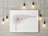 Dandelion Flower Music Notes Watercolor Print Treble Clef Art Print Art Print Musician Gift Wall Decor Wall Art Housewarming Music Room-88