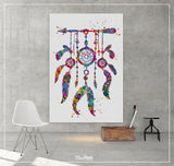 Dreamcatcher Watercolor Print Bedroom Decor Wall Art Wall Decor Boho Native Indie Tribal Art Home Decor Housewarming Gift Wall Hanging-347