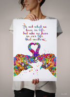 Elephant Love Quote Watercolor Print Kiss Love Couple Wedding Housewarming Gift Wall Art Wall Decor Art Anniversary Gift Wall Hanging-1872