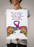 Elephant Love Quote Watercolor Print Kiss Love Couple Wedding Housewarming Gift Wall Art Wall Decor Art Anniversary Gift Wall Hanging-1872