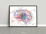 Epilepsy Brain Art Watercolor Print Abstract Medical Art Science Neurology Brain Cell Psychiatry Therapy Art Doctor Poster Wall Art-1819