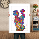 Father and Son Watercolor Print New Mom and Father Day Parents Love Gift Wall Art Family Wedding Gift Art Home Decor Nursery Decor-1777