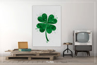 Four Leaf Clover Watercolor Print Wall Art Office Decor Saint Patricks Day Irish Symbol Housewarming Gift Home Decor Shamrock Wall Decor-443