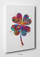 Four Leaf Clover Watercolor Print Wall Art Office Decor Saint Patricks Day Irish Symbol Housewarming Gift Home Decor Shamrock Wall Decor-517