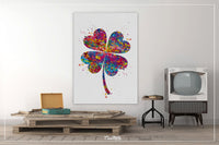 Four Leaf Clover Watercolor Print Wall Art Office Decor Saint Patricks Day Irish Symbol Housewarming Gift Home Decor Shamrock Wall Decor-517