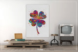 Four Leaf Clover Watercolor Print Wall Art Office Decor Saint Patricks Day Irish Symbol Housewarming Gift Home Decor Shamrock Wall Decor-517