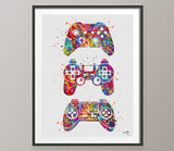 Gamers Art Watercolor Print Joystick Nursery Game Room Decor Wall Art for Kids Boys Girls Teen Game Controller Gaming Gamer Video Game-567