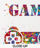 Game Zone Gamers Art Watercolor Print Joystick Game Room Decor Wall Art for Kids Boys Teens Game Controller Gaming Gamer Video Game-1816