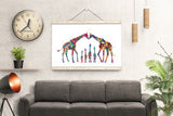 Giraffe Family Watercolor Print For Kids Nursery Decor New Family Baby Shower Wall Art Wall Decor Four Kids Christmas Housewarming Gift-1792