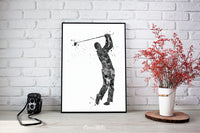 Golf Watercolor Print Gift for Golfers Golf Gift Golfer Golf Sports Painting Golf Poster Man Cave Art Gifts for Him Golf Art Wall Art-1864