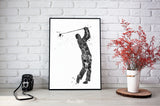 Golf Watercolor Print Gift for Golfers Golf Gift Golfer Golf Sports Painting Golf Poster Man Cave Art Gifts for Him Golf Art Wall Art-1864