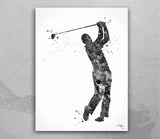Golf Watercolor Print Gift for Golfers Golf Gift Golfer Golf Sports Painting Golf Poster Man Cave Art Gifts for Him Golf Art Wall Art-1864