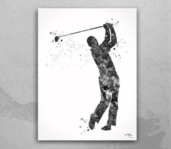 Golf Watercolor Print Gift for Golfers Golf Gift Golfer Golf Sports Painting Golf Poster Man Cave Art Gifts for Him Golf Art Wall Art-1864