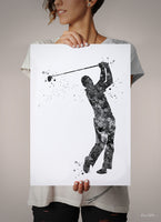 Golf Watercolor Print Gift for Golfers Golf Gift Golfer Golf Sports Painting Golf Poster Man Cave Art Gifts for Him Golf Art Wall Art-1864