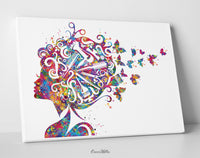 Hair Stylist Art Watercolor Print Hair Salon Art Hair Dresser Wall Art Hairdresser Gift Beauty Salon Wall Hanging Nail Art Hair Studio-950