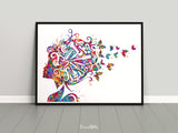 Hair Stylist Art Watercolor Print Hair Salon Art Hair Dresser Wall Art Hairdresser Gift Beauty Salon Wall Hanging Nail Art Hair Studio-950