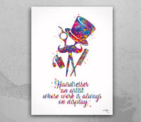 Hairdresser Barber Watercolor Print Hair Salon Decor Wall Art Hairstylist Gift Man Beauty Salon Decor Hairdressing Art Barber Wall Art-1786