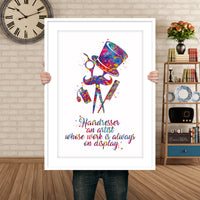 Hairdresser Barber Watercolor Print Hair Salon Decor Wall Art Hairstylist Gift Man Beauty Salon Decor Hairdressing Art Barber Wall Art-1786