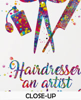 Hairdresser Barber Watercolor Print Hair Salon Decor Wall Art Hairstylist Gift Man Beauty Salon Decor Hairdressing Art Barber Wall Art-1786