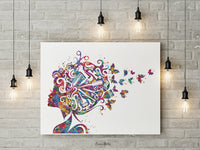 Hair Stylist Art Watercolor Print Hair Salon Art Hair Dresser Wall Art Hairdresser Gift Beauty Salon Wall Hanging Nail Art Hair Studio-950