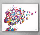 Hair Stylist Art Watercolor Print Hair Salon Art Hair Dresser Wall Art Hairdresser Gift Beauty Salon Wall Hanging Nail Art Hair Studio-950