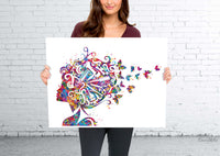 Hair Stylist Art Watercolor Print Hair Salon Art Hair Dresser Wall Art Hairdresser Gift Beauty Salon Wall Hanging Nail Art Hair Studio-950