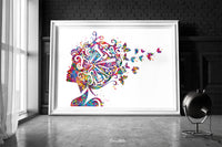 Hair Stylist Art Watercolor Print Hair Salon Art Hair Dresser Wall Art Hairdresser Gift Beauty Salon Wall Hanging Nail Art Hair Studio-950
