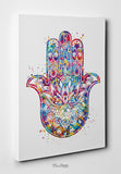 Hamsa Hand Kabbalah Hand Art Watercolor Print Wedding Wall Art Protection Protective Fatima Hand Positive Housewarming Gift Wall Hanging-65
