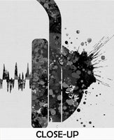 Headphone Watercolor Print Music Art Wall Art Earphones Poster Room Decor DJ Gift Teen Room Black White Gothic Decor Art Music Studio-101